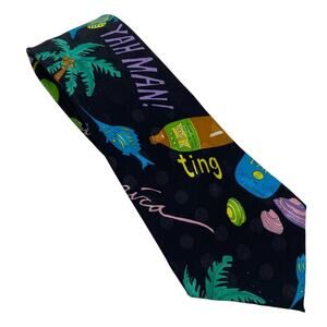 Tiki Islands Themed Silk Tie